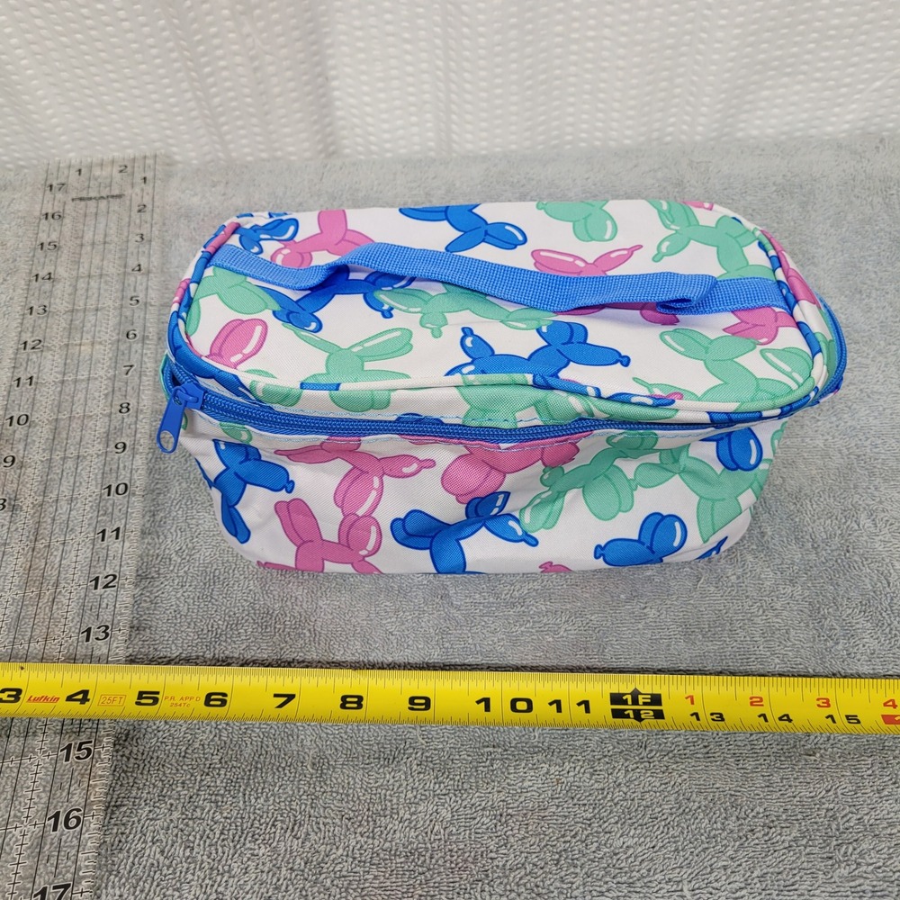 Balloon Animal Print Toiletry Bag Makeup Case Blue Pink Green Dog‎ Pattern